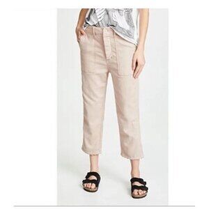 The Great Ric Rac crop pant pastel pink relaxed linen women’s 26